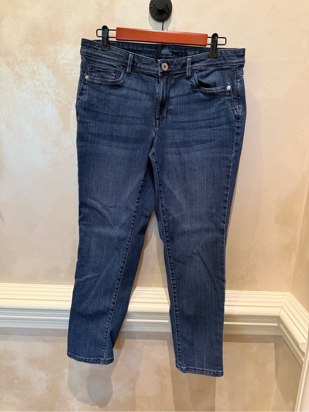 J. Jill Dark Blue Cropped Straight-Leg Jeans